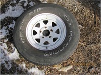 15" 5 hole spare trailer tire w/ wheel