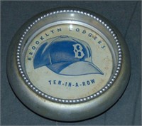 1955 Brooklyn Dodgers "Ten In A Row" Metal Ashtray