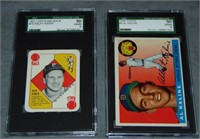 Lot of Two Graded 1950's Baseball Cards.
