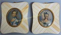 PAIR SIGNED PORTRAITS ON IVORY