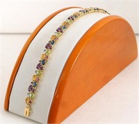 14 kt bracelet - multi gemstones