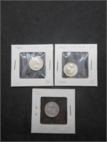 Lot of 3 Canada Sliver Dimes 80% Silver