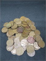Lot of 100 US Wheat Pennies 1940's-1950's