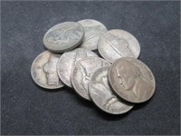 Lot of 7 US War Nickels 35% Silver
