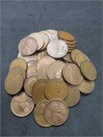 Lot of 60 US Wheat Pennies Unsorted