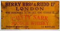 Berry Bro's & Rudd Cutty Sark Scotch Whisky Sign