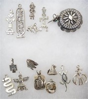 (16) Western / Navijo Charms (Some Sterling)