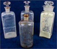 4 Antique Apothecary Bottles