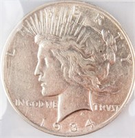 Coin 1934-S Peace Silver Dollar Extra Fine