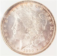 Coin 1890 Morgan Silver Dollar PCG&A  MS65