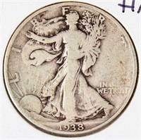Coin 1938-D Walking Liberty Half Dollar Very Good