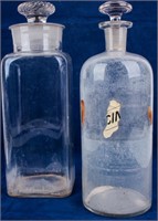 2 Large Antique Apothecary Bottles