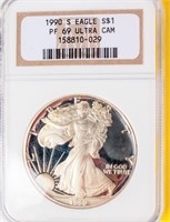Coin 1990-S American Silver Eagle NGC PR69