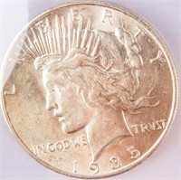 Coin 1935-S Peace Silver Dollar Brilliant Unc.