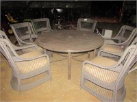 Table and 6 chairs Wicker Outdoor Patio Set