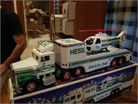 1995 Hess toy truck and helicopter