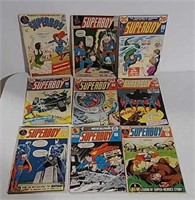 9 Superboy 20 and 25 cent comic books