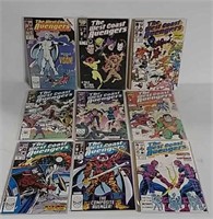 9 West Coast Avengers 75 cent comic books