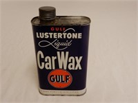 GULF LUSTERTONE CAR WAX ONE PINT CAN