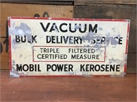 Vacuum Mobil power kerosine sign approx 60 x 30 cm