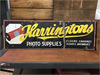 Harrington photo supplies double sided enamel sign
