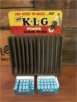 KLG spark plug case & 2 x boxes of spark plugs