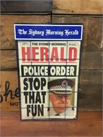 Sydney morning Herald newpaper display stand