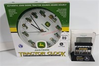 JD Tractor Clock & Small JD Desk Clock