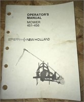 OPERATOR'S MANUAL NEW HOLLAND MOWER 451-456
