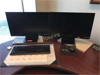 Pair of Monitors & Keyboard