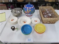 Sebring Pottery, Vermillion Rose Dishes