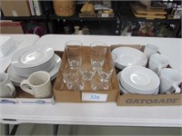 White Dishes Set, Glasses & Mugs