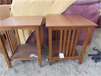 Set of Wood End Tables