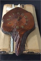 Large Burl Wood Clock