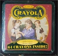 Vintage Tin w/ 64 Crayons