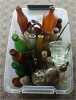 Box of Old Bottles & Insulators