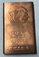 One Half Pound Fine Copper Bar