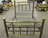 Full Size Brass Bed Frame & Bed Spring