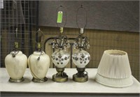 (4) Vintage Lamps w/Shades