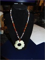 Sterling Clasp Glass Bead Necklace