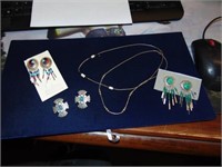 3 Native American Sterling  Earrings & 2