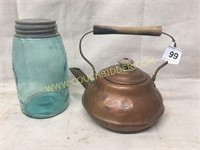 Small copper tea kettle