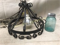 Scrolled iron light fixture