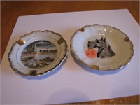 2 Vintage Porcelain Ashtrays