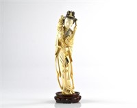CHINESE IVORY CARVED LADY IMMORTAL FIGURE
