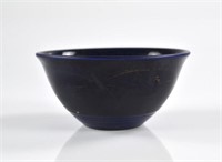 CHINESE BLUE GLAZED BOWL WITH GILDING