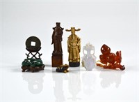 GROUP OF CHINESE CARVINGS & SCHOLARLY OBJECTS