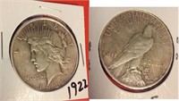 1922 US PEACE silver dollar