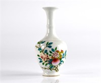 CHINESE FAMILLE ROSE SANDUO PORCELAIN BOTTLE VASE