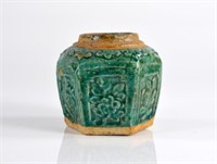 CHINESE GREEN GLAZED SHIWAN POTTERY JAR